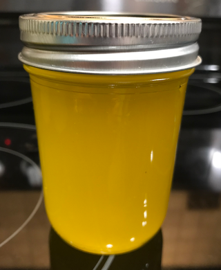 A jar of freshly-made Ghee